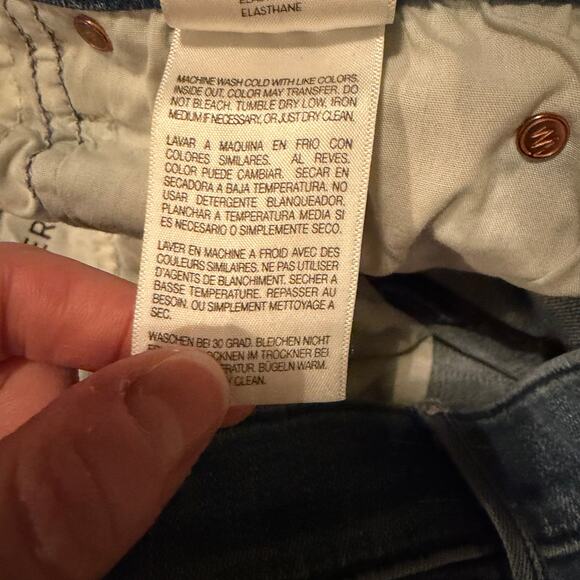 MOTHER The Stunner Ankle Fray Jeans in Graffiti Girl Women’s Size 31 Button Fly - Picture 12 of 13